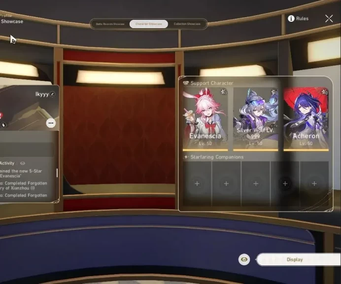 Asia|TL 38|4 Limited|[Acheron,SW LV.999,Evangescia,Huohuo]|MC Male|3 SRP|MC Male|Take Mail(HSR6994)