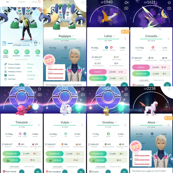 2233 Level 70 SHUNDO Regigigas SHUNDO Absol Kyogre100 Uxie100