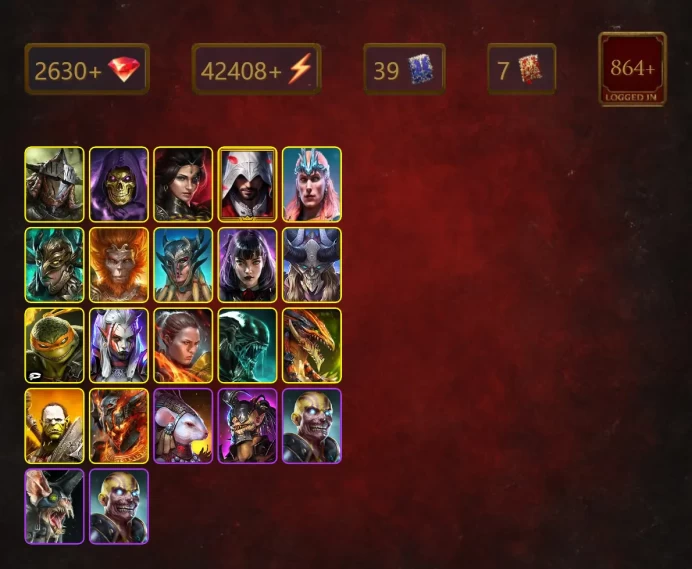 [STARTER]Chaagur+Prince Kymar+Rathalos+Skeletor+Adelyn+Ezio Auditore+Loki+Leminisi the Gold-Wing+Wukong+Fortus+Scyl+45Epics