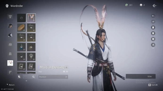 Server Time | Limit Martial Destiny Hat/Head Band WuKong | LVL 5 Starter | MC Female | Check SS WWM164B