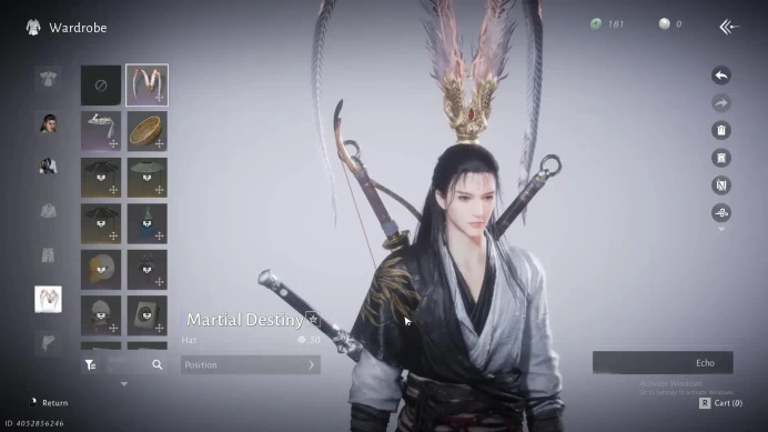 Server Time | Limit Martial Destiny Hat/Head Band WuKong | LVL 5 Starter | MC Male | Check SS WWM166B