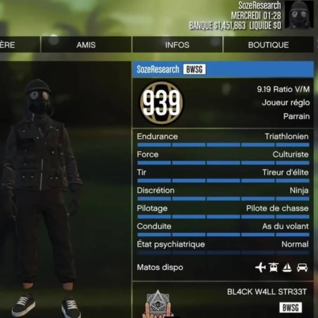 GTA9 PS5 Level 939 $1.4M 4x Fast Run Male Fr