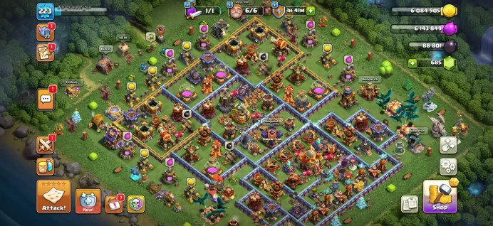 Town hall 16 Xp 223, 13 equipment epic, 2400 medals cwl, C6218