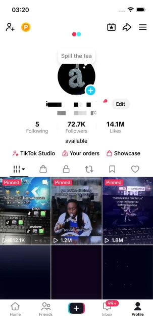 BLACK Sabbath/72K Real Followers+14M Real Likes/ Tiktok Shop For Creator/ Live Stream/ Full Access