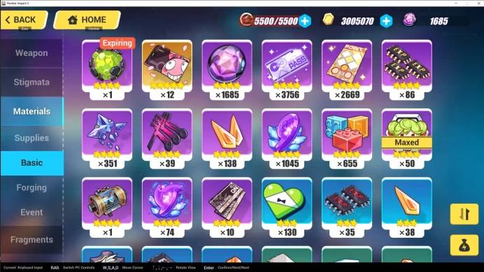 HI3//Server SEA Level 80 20000 crystals + 4/4 Durandal Reign Solaris Story completed only up to Chapter 1 No losses/deficit