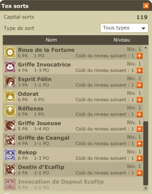 SOLD!! -  Ecaflip Level 120 Perfect for PVP/PVM never authenticated and secure 100% Garantie