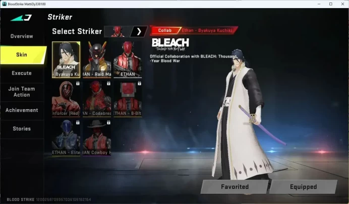 ASIA| BLEACH Byakuya Kuchiki Striker|7DS Oslo Playpal|7DS: AK47, Kar98k, QBZ95|3 Legendary Guns|5|More Check SS BS796B