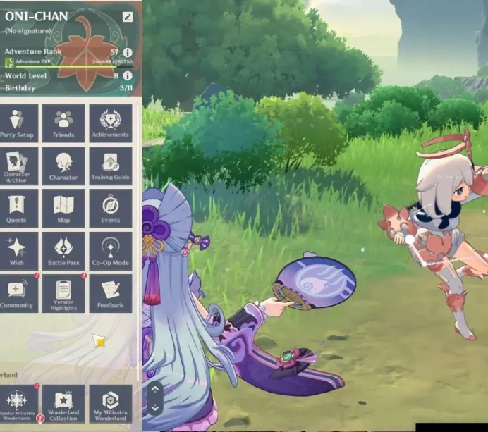 ASIA|AR 57|9 Limit+7(*5WeP)|(Hutao)+Sign,Arlecchino,Kazuha,Raiden,Nahida,Zhongli,Venti|Mc Female|4 Skin|Take Mail|Check(GI6396)