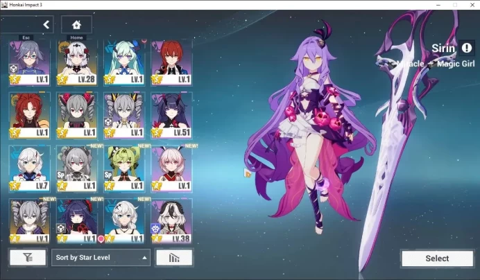 SEA Lv70| 3 Fullset (Theresa Apocalypse LuVo, Raiden Mei Xentinel DC, Kiana Kaslana Ba-Dum WS) Li Shushang PS 3/4,etc (HI884)