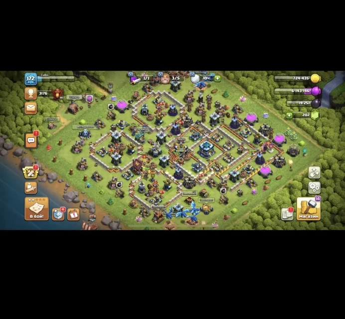 COC14 Townhall level 13, 3100 Cups, Heroes (47/50/40/37/18)