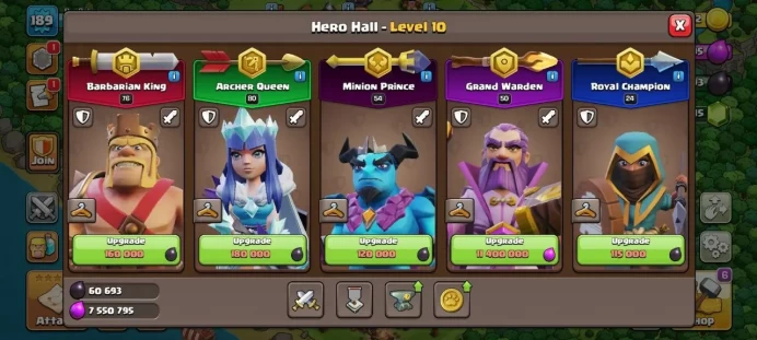 COC20 TOWNHALL Level 16, HEROES (76: 80: 54: 50: 24), EPIC EQUIPMENT, 1500 Gems, Many skins and Scenery, Highest League: Legendary