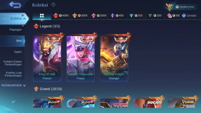 GLOBAL Hero 131 Skin 542 | Legend Granger Freya Franco | Dawning Lance | HXH Julian | CC Ling | Mega | Check ss ML1777B