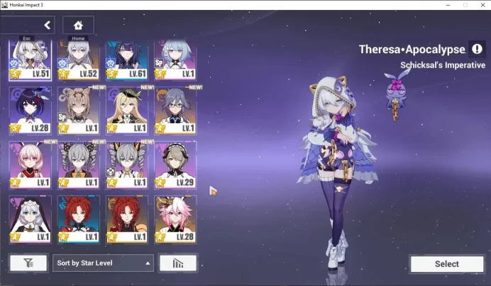 SEA Lv64|2 Fullset (Raiden Mei Xentinel DC,Bronya Zaychik NEX) Theresa Apocalypse SI 3/4,Seele Vollerei SP 1/4|1,2k Crys (HI885)