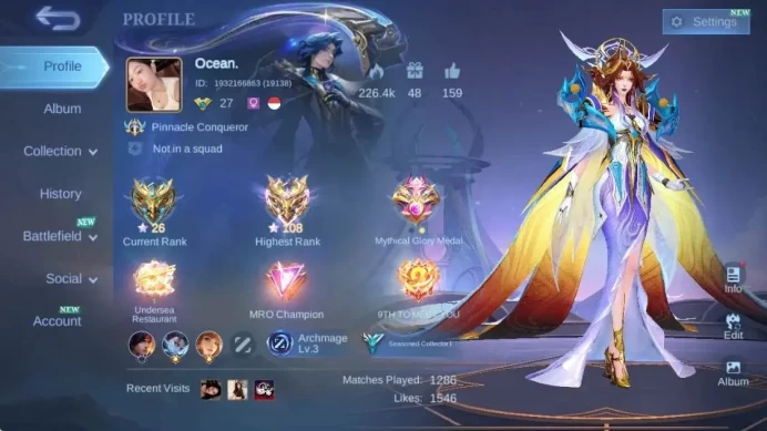 Global|Hero 55|Skin 84|Seasoned|Luckybox Karrie|Gara|Epic Pharsa+Khufra|M7 GR|Star Zetian|More Check SS ML1904B