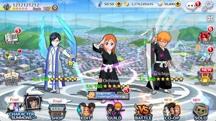[GLOBAL]50K Orb|2 New Renewed Ichigo,10th Anniv[Rukia,Ichigo],Nemu TYBW25,Renewed[Byakuya,Aizen],Etc|4K AccTic|Klab ID(BBS2648)