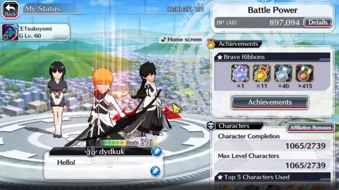 [GLOBAL]50K Orb|2 New Renewed Ichigo,Rukia 10th Anniv,TYBW25[Yachiru,Nemu],Aizen Renewed,Ururu,Etc|4K AccTic|Klab ID(BBS2652)