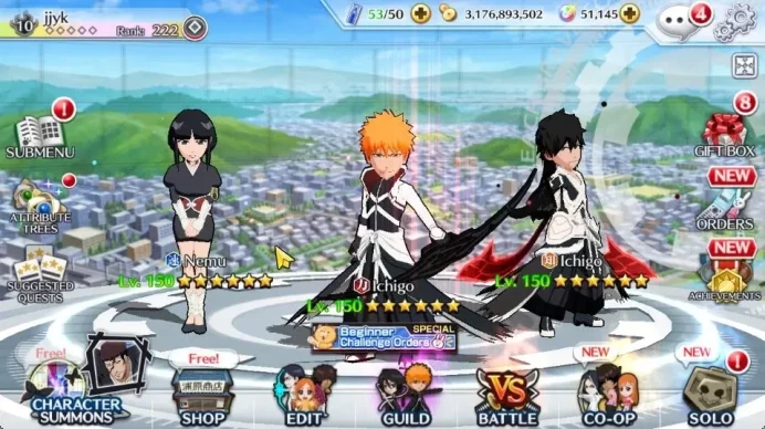 [GLOBAL]51K Orb|2 New Renewed Ichigo,10th Anniv[Rukia,Ichigo],TYBW25[Yachiru,Nemu],Duo Renewed,Etc|8K AccTic|Klab ID(BBS2653)