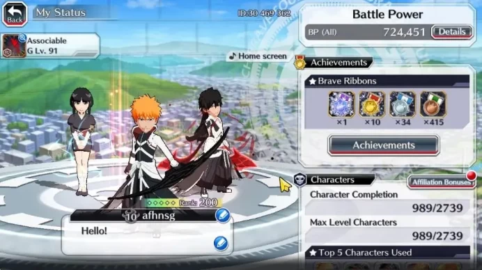 [GLOBAL]50K Orb|2 New Renewed Ichigo,Rukia 10th Anniv,TYBW25[Yachiru,Nemu],Aizen Renewed,Kon,Etc|6K AccTic|Klab ID(BBS2656)