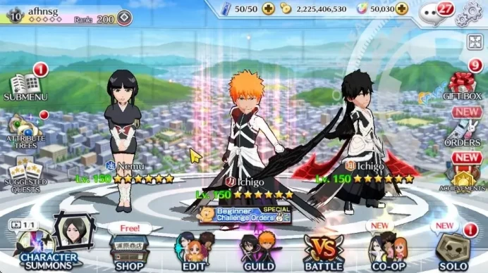 [GLOBAL]50K Orb|2 New Renewed Ichigo,Rukia 10th Anniv,TYBW25[Yachiru,Nemu],Aizen Renewed,Kon,Etc|6K AccTic|Klab ID(BBS2656)