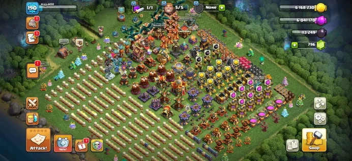 Town hall 16 semi max Xp 190, 12 equipment epic, C6222