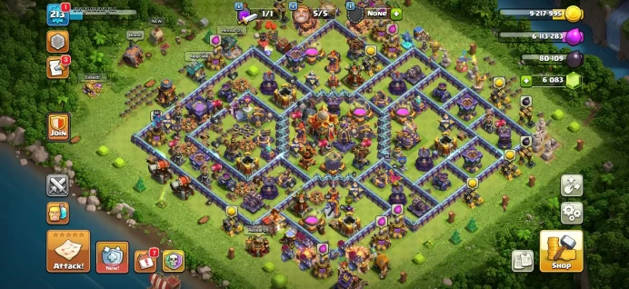 Town hall 16 Xp 213, 6000 gems, C6224