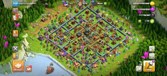 Town hall 17 Xp 254, high level Hero, C2667
