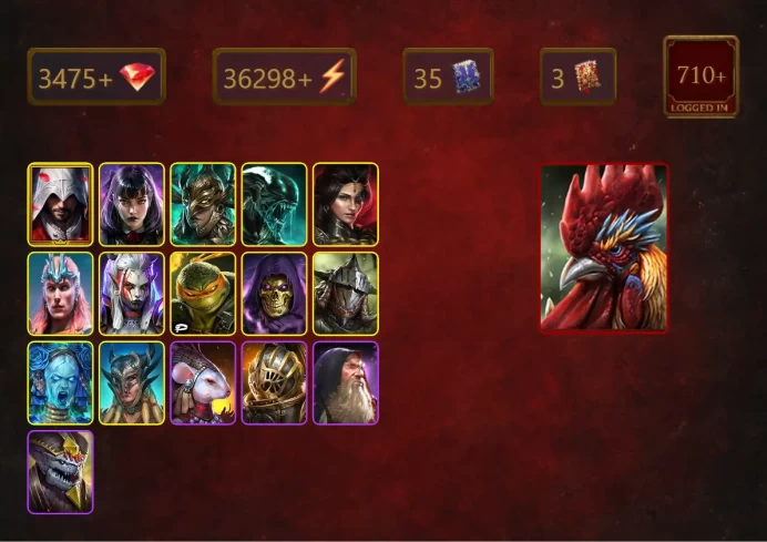 [STARTER]Galleus Bloodcrest+Siphi+Ezio Auditore+Alice+Leminisi the Gold-Wing+Xenomorph+Adelyn+Loki+Visix+Michelangelo+34Epics