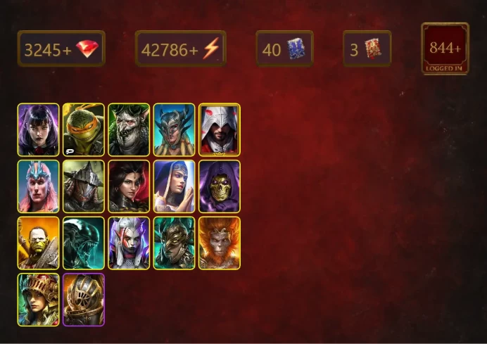 [STARTER]Martyr+Cecilia the Red Hope+Alice+Michelangelo+Guurda bogbrew+Scyl+Ezio Auditore+Loki+Rathalos+Adelyn+Skeletor+40Epics