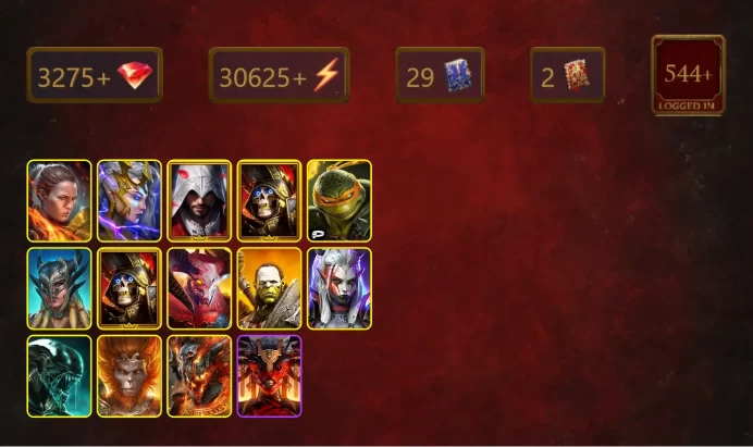 [STARTER]Mortu-Macaab+Tekteon Fissureflesh+Ronda+Deliana+Ezio Auditore+Deathknight+Michelangelo+Scyl+Deathknight+Artak+23Epics