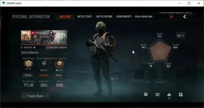 MOBILE Lv30|SV 77M|CV 54M|Decree VSS,SS AX50|SS AKM,Fierce M4A1,Koi AK-102,ET AK-74N,Splash AR57|CN Off|Infinite(AB3158)