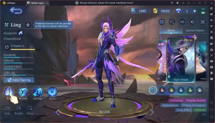 Global|Hero 102|Skin 144|Expert|CC Natalia|Lightborn Alucard|Valentine Claude|Dragon Estes,Lance,Ling| More Check SS ML1909B
