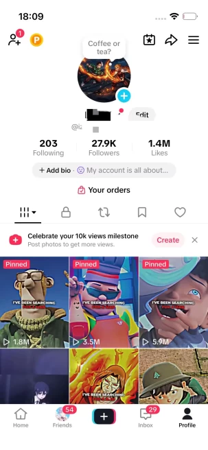 Special OFFER/27K Real Followers+1.4M Real Likes/ Japanese Anime Content/ Live Stream/ Full Access