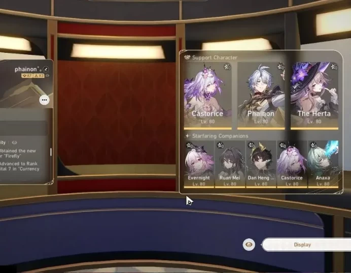 Asia|TL68|13 Limited|[Dante]+Sign,Phainon,Firefly,Huohuo,Evernight,Castorice,Sparkle,Anaxa,The Herta|MC Male|TakeMail|(HSR7022)