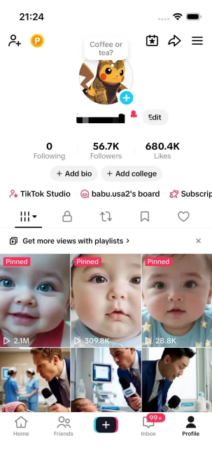 BLOWOUT SALE/Monetized 56K Real Followers+680K Real Likes Account/ Creator Rewards Program Activated/ Tiktok Shop For Creator/ Full Access