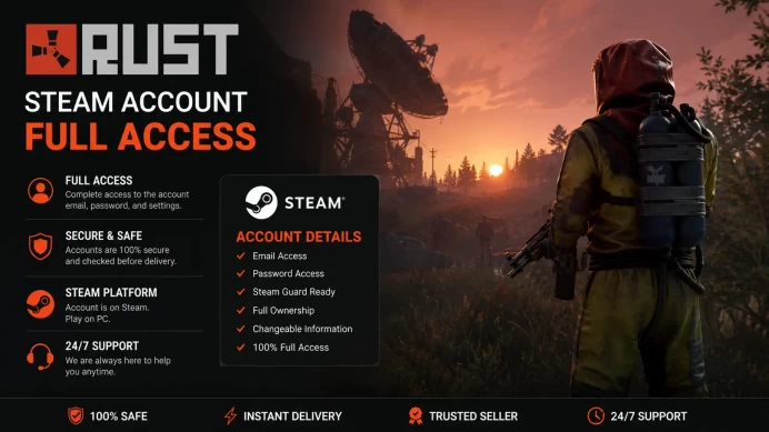 Rust ◈ Steam Account ◈ Changeable Details ◈ Full Access ◈ Instant Delivery