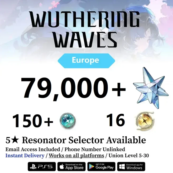 [Europe Server] Reroll Account 79000+ Astrite | 16+ Radiant Tide | 160 Lustrous Tide