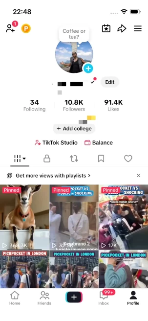 Instanly Delivery/Monetized 10K Real Followers+90K Real Likes Account/ Creator Rewards Program Activated/ Full Access