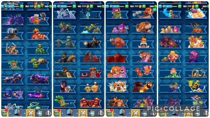 CR405//Arena 27 Level 67 Trophies 11525 Cards 121 Legendary Cards 21 Name change Yes 17 EVO 3 SH 133 EM DONATION 11 TOWER SKINS LUMBERLOON 15-16
