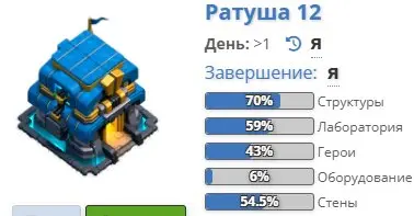 COC82 TOWN HALL LEVEL 12 12 TH % 5 DS 95 LVL HEROES: 44 50 30 20 2 SKINS 5 EPIC GEAR