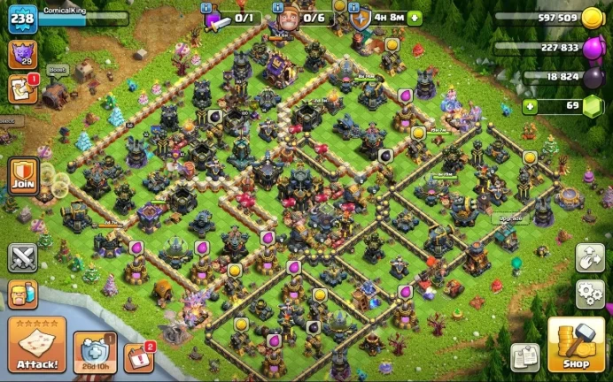 COC88 MAIN VILLAGE TH LEVEL 17 17 TH 99% FULL 100/100/90/75/50/15 FULL EQUIPMENT