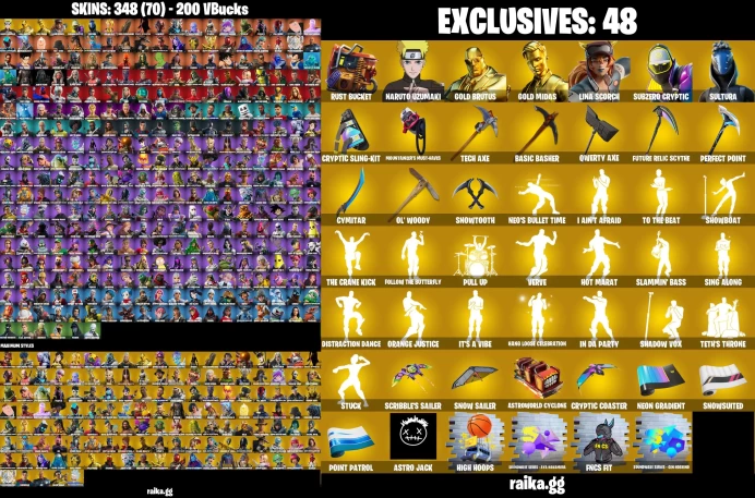 [PC/XBOX] 348 skins | Chun-Li | Go Mufasa | Tony Stark | Peely | Kurama | Son Goku | Mystique | Shadow Midas	 Dat30