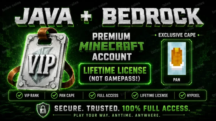 (Pan Cape. Hypixel VIP) Account from 01-Mar-2024. Microsoft account with mail.