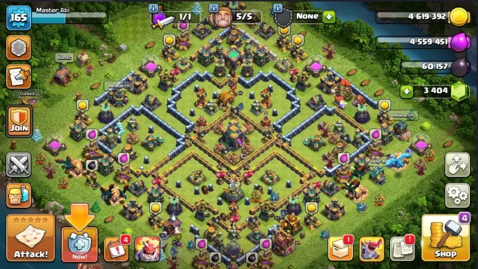COC90 TOWN HALL LEVEL 14 14 TH 99% FULL 77/76/52/53/27 3400 GEMS 1.1 K LVK
