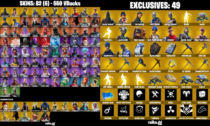 PC/XBOX  82 skins | OG STW | Black Knight | Sparkle Specialist | The Reaper | Blue Squire | Royale Knight | Floss	LKK268