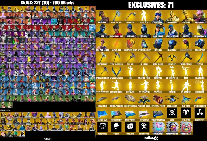 [PC/PSN/XBOX] 227 skins | OG STW | Travis Scott | Leviathan Axe | Ghoul Trooper | Catwoman Comic Book Outfit	LKK317