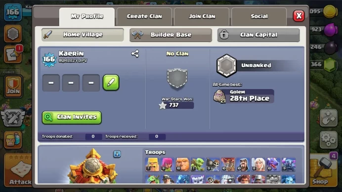 COC95 TOWN HALL LEVEL 16 16 TH FULL MAIN DEF 40/63/40/39/18 TOP EQUIPMENT