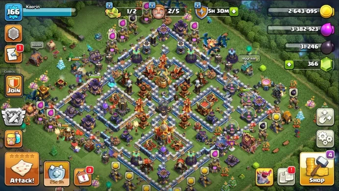 COC95 TOWN HALL LEVEL 16 16 TH FULL MAIN DEF 40/63/40/39/18 TOP EQUIPMENT