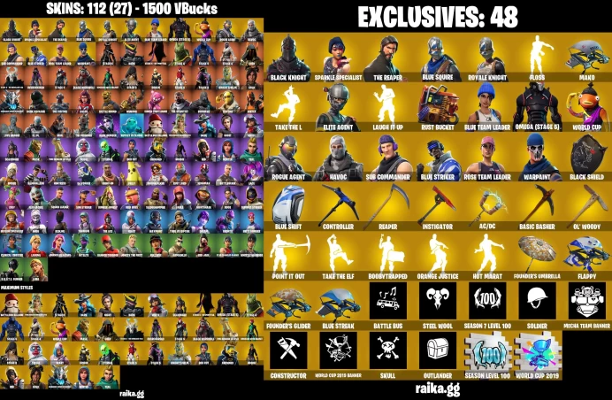 PC/XBOX 112 skins | OG STW | Black Knight | Sparkle Specialist | The Reaper | Blue Squire | Royale Knight LKK451