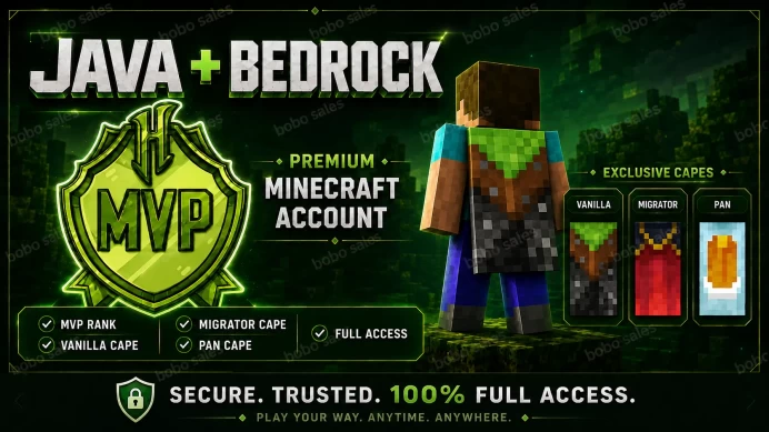 (Vanilla + Migrator + Pan Cape. Hypixel MVP) Account from 29-Dec-2021. Microsoft account with mail.