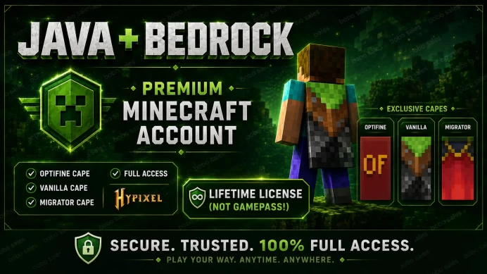 (OptiFine + Vanilla + Migrator Cape. Hypixel) Account from 13-Feb-2024. Microsoft account with mail.